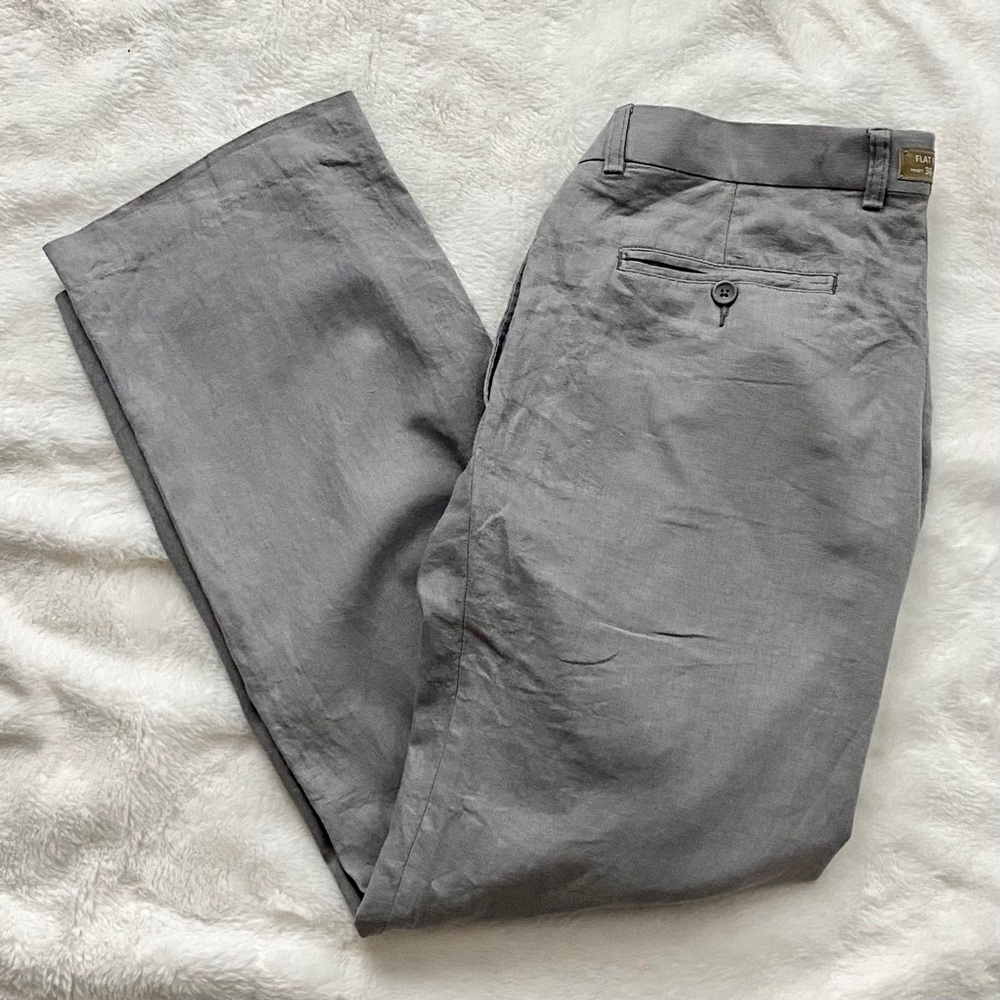 Michael Brandon Men’s Linen Blend Pants Light Grey Size 36x30
